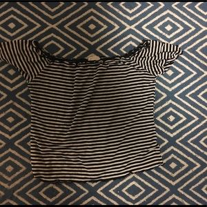 Off the shoulder striped tee